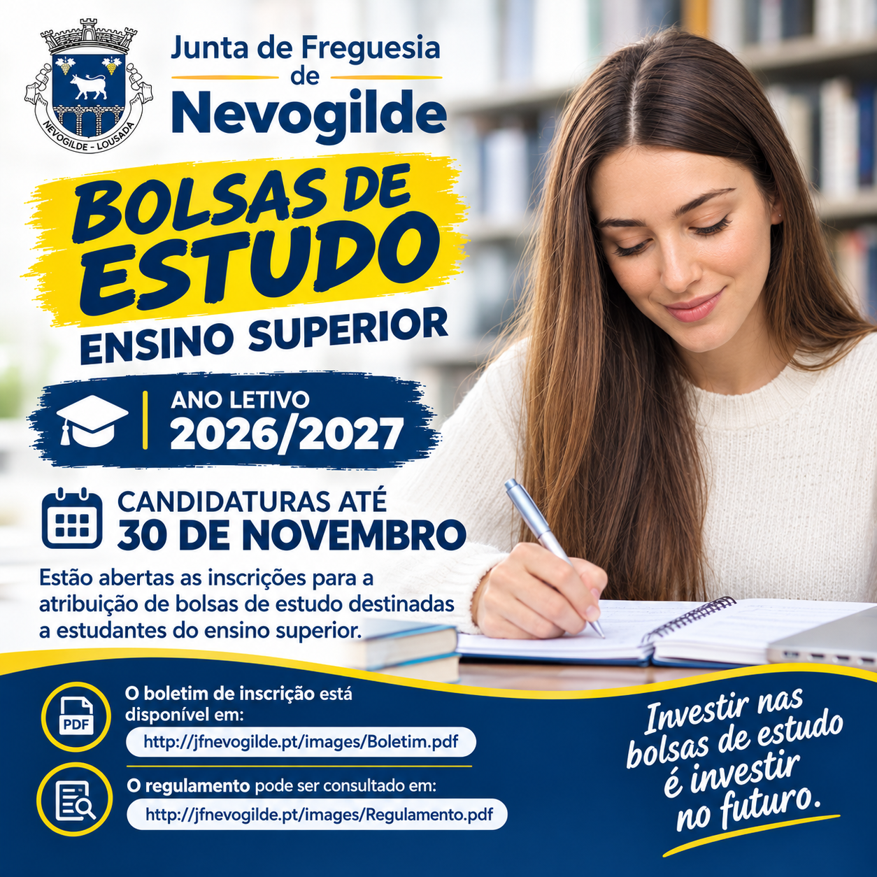 Bolsas de estudo 2026/2027